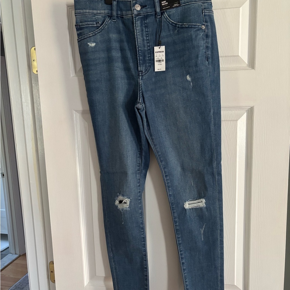 Express Women's Blue Skinny Jeans